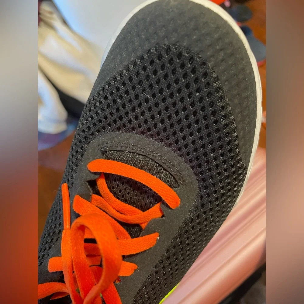 Nike Kids |flex experience| Black, Orange, and Green Sneakers - Picture 6 of 7